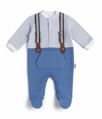 BJ3250-B  Blue Braces all in one  (0-9 months)