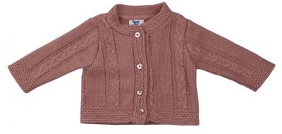 BOLBWMC900-DP  Dusky Pink  Cable Cardigan  (3-8 lbs)