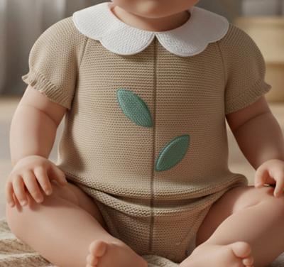 BOMC7075B  Embroidered Romper  (0-9 months)