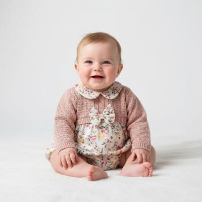 BOMC8019P  Classic Rose Romper (0-9 months)