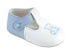 BP117SWS  Sky Blue/White/Sky Blue Pre-Walker "Teddy" Shoe  (0-3)