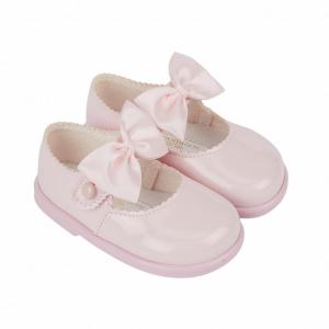 BPH650PP  Pink Patent "Bow" First Walker Shoes  (2-6)
