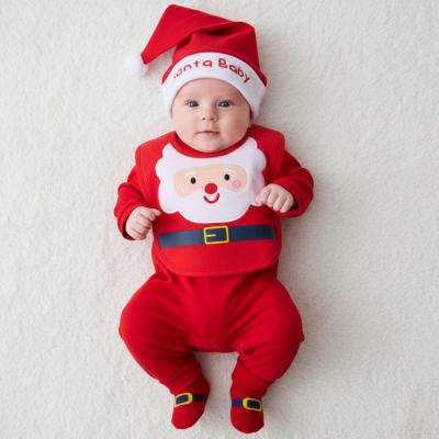 BT17C265R Christmas Hat Bib and Socks Gift Set (0-6 months)