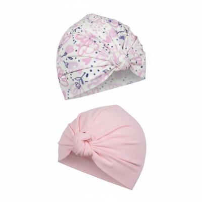 BT19C221A "Flowers and Bow" Two Pack Turban Set (0-6 months)