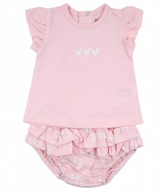 BY140458P  100% Organic "Hearts" Frill Set  (6-18 months)