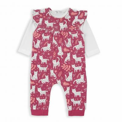 BY240861P  Cat Frilled Dungaree Set  (6-24 months)