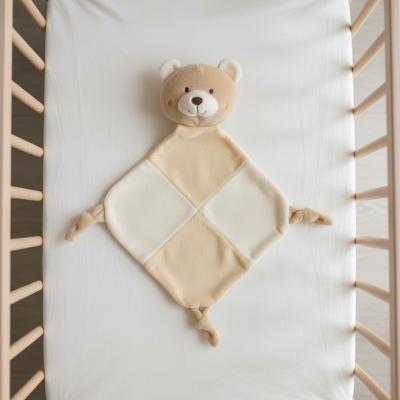 CC26-0007A Patchwork Bear Comforter with Rattle SINGLE