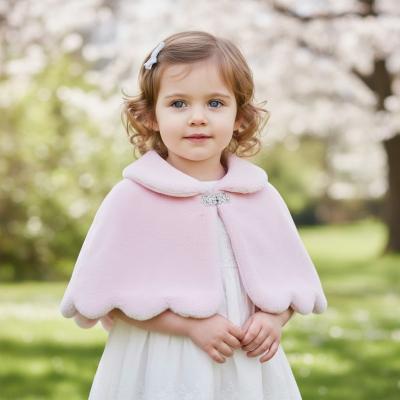 CC906-P  Pink Cape with Diamante Clasp  (0-24 months)