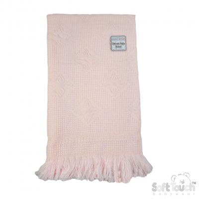 EASH22-BP-P Pink Star Shawl with fringe