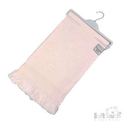 EASH22-P Pink Star Hanger Shawl with fringe
