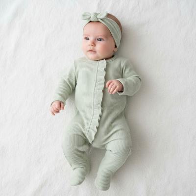 JF2120-6178-G Ribbed Frilly All In One Set (0-12 Months)
