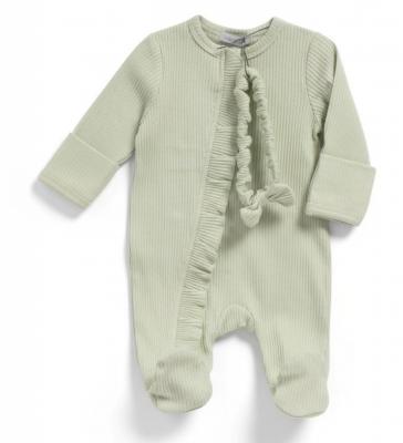 JF2120-6178G  Ribbed Frilly All In One Set  (0-12 Months)