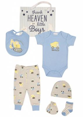 JF25-1360 Construction 8 Piece Layette Set & Bag (0-6m)
