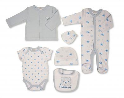 JF25-1383 Cuddle Me Bear 6 Piece Layette Set (0-6m)