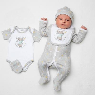 JT9712G  Net bag Bunny 5 Piece Layette Set  (0-6 months)