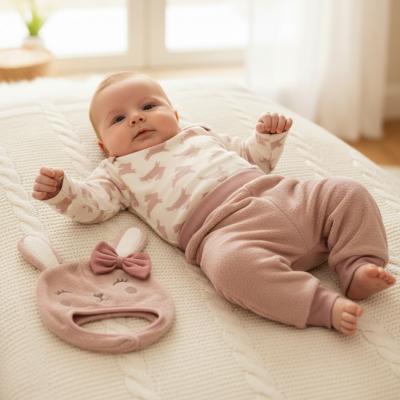 JT9839-DP  "Bunny" Three Piece Set  (0-9 months)