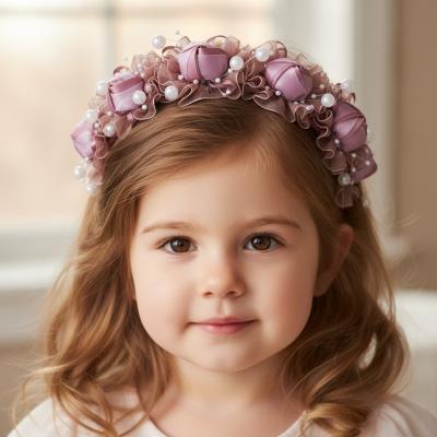 KCAT99DP Dusky Pink Organza and Bead Headband