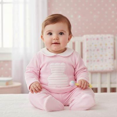 KL24107P  Luxury Italian Velour Teddy Two Piece  (NB-6 months)