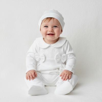 LD15049-W  White Broderie All In One with Hat  (0-9m)
