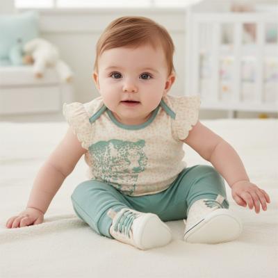 LJB04169G  Leopard vest and trosusers with Shoes  (0-9 months)