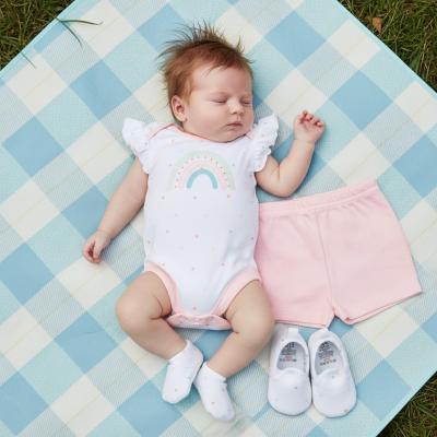LJB04172-P  Rainbow vest shorts and shoes  (0-9 months)