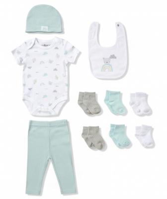 LJD07437A "Teddy bear" Ribbed 10 Piece set (NB - 6m)