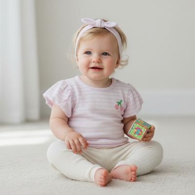 LJF09149-A   Seersucker "Cherry" Outfit  (0-9 months)