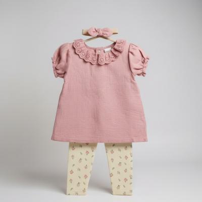 LJF09832-A Muslin Floral Leggings Set (0-9 months)