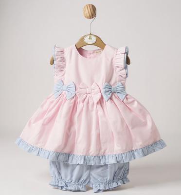 MB5697s  "Bows and Frills" Dress Set  (3-9 months)