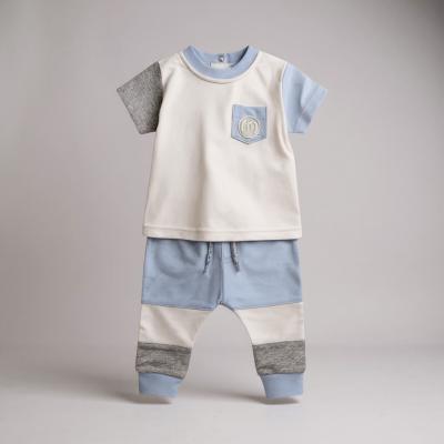 MB5792S  Sky Colour Block Trouser Set  (3-9 months)