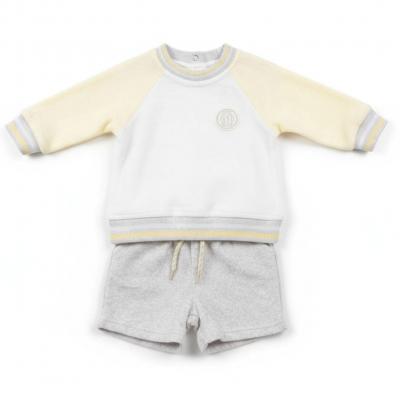 MB5801  Colour Block Towelling Shorts Set  (3-9 months)