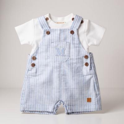 MB6313S  Mintini Logo Short Dungaree Set  (3-9 months)