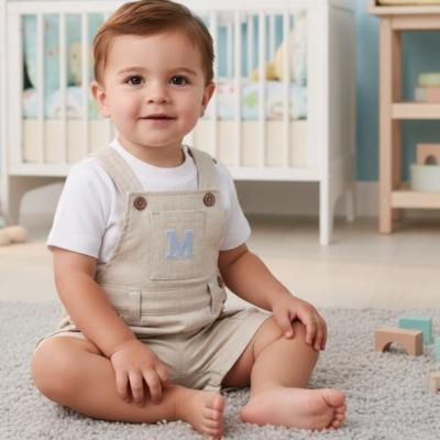 MB6314D Mintini Logo Short Dungaree Set (12-24 months)