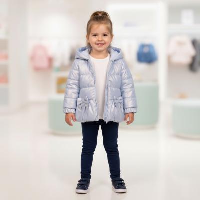 MB6864B Bluebell Pearlised Bow Coat (3-5 years)