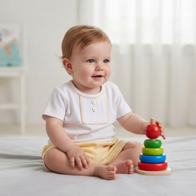MB6901Y  Pointelle Piped Shorts Set  (3-9 months)