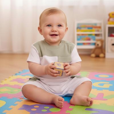 MB6973G  Colour Block Romper  (3-12 months)