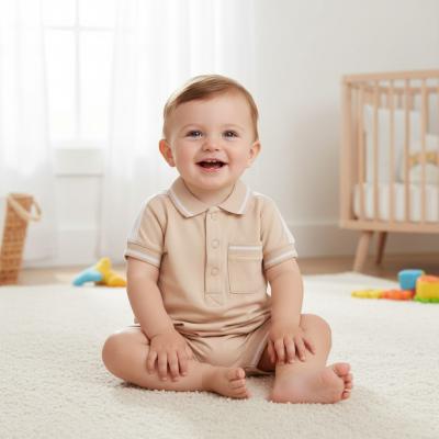 MB6991  Polo Style Romper  (3-12 months)