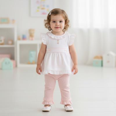 MB7058A  Pointelle Bow Two Piece Set  (12-24 months)