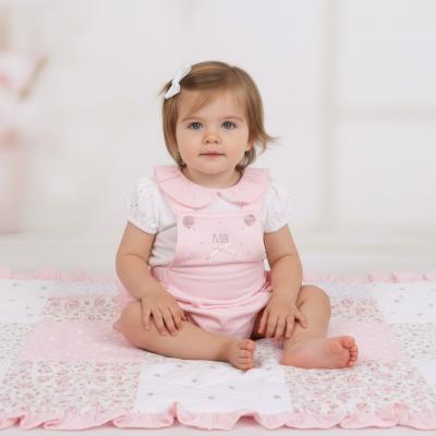 MB7094A  Diamante and Frilled Rear Dungaree Set (12-24 months)