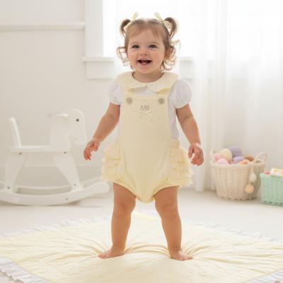 MB7107A  Diamante and Frilled Rear Dungaree Set  (12-24 months)