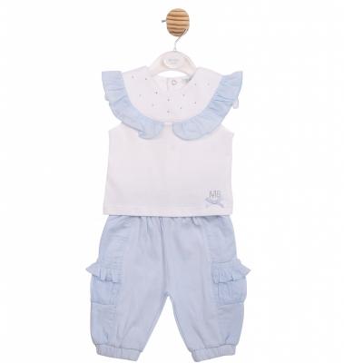 MB7123  Diamante and Frilled  trouser set (3-9 months)
