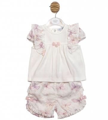 MB7224B  Butterfly and frill back lace shorts set  (3-5 years)