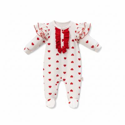 MC1100-R  Red Heart Velour All in one ( 0-9 months)