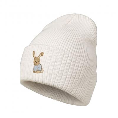ML0503-0463-WS White/Sky Knitted "Rabbit" Hat (One Size)
