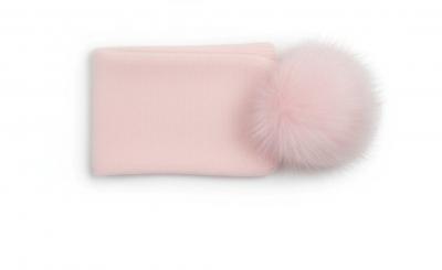 ML0503-0627-P  Pink Warm Thick Knitted Headband with Pom 