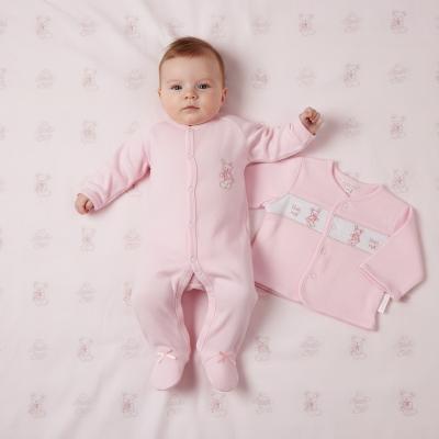 ML13-385P  Smocked Cotton "Bunny" 2 Piece Set  (NB-6 months)
