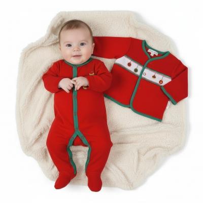 ML13-398R  Smocked "Christmas Baubles" 2 Piece Set  (NB-6m)