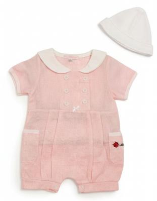 ML2099-2192P  "Little Lady" Gingham Romper Set  (NB-3 Months)