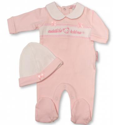 ML2120-6066P  Smocked "Cuddle Me" All In One Set  (NB-6m)