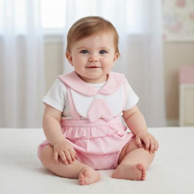 ML2120-6195-P  Romper Set with Bib  (Newborn - 6 months)